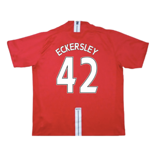 Manchester United 2007-09 Home Shirt (Very Good) (Eckersley 42)_1