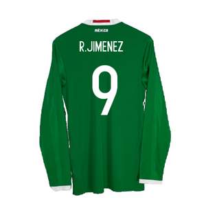 Mexico 2016-2017 Long Sleeve Home Shirt (XL) (Excellent) (R.Jimenez 9)_1