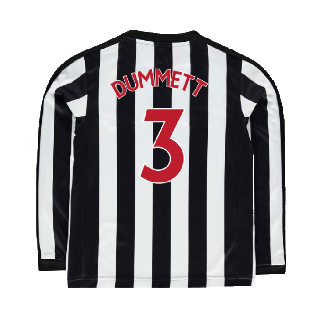 Newcastle United 2017-18 Long Sleeve Home Shirt (Sponserless) (L) (Dummett 3) (Very Good)_1