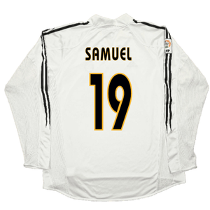 Real Madrid 2004-05 Long Sleeve Home Shirt (M) (Excellent) (Samuel 19)_1