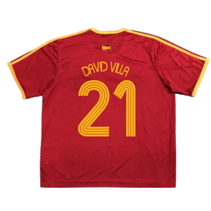 Spain 2006-07 Basic Home Shirt (S) (Excellent) (David Villa 21)_1