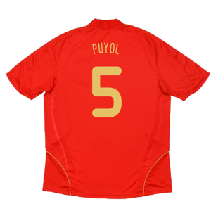 Spain 2008-2009 Home Shirt (Excellent) (Puyol 5)_1