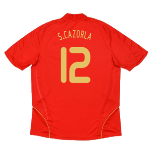 Spain 2008-2009 Home Shirt (Excellent) (S.Cazorla 12)_1