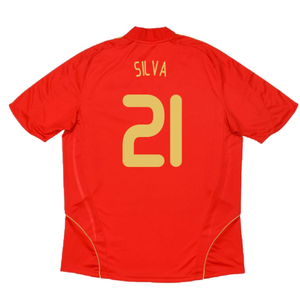 Spain 2008-2009 Home Shirt (Excellent) (Silva 21)_1