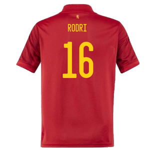 Spain 2020-21 Home Shirt (S) (Good) (RODRI 16)_1