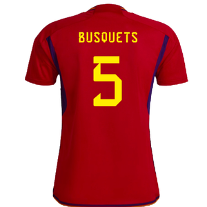 Spain 2022-23 Home Shirt (Womens XL-) (Busquets 5) (Mint)_1