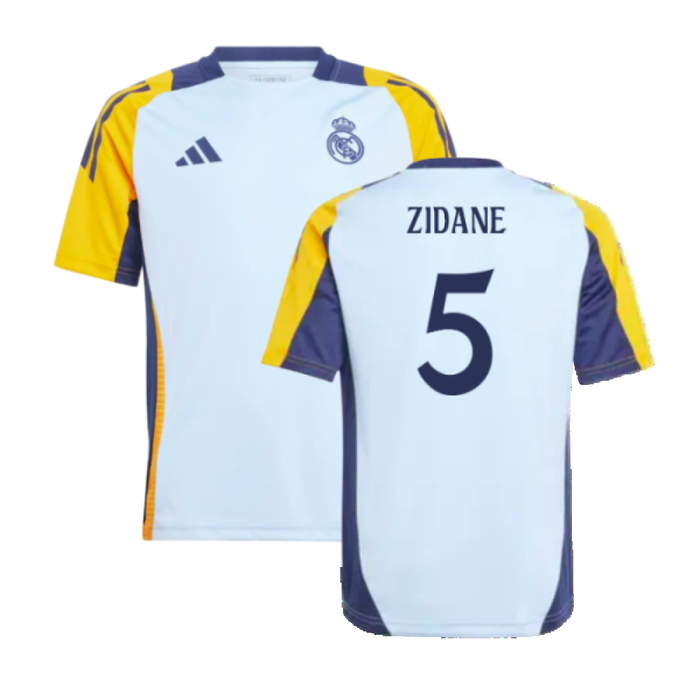 2024-2025 Real Madrid Training Shirt (Glow Blue) - Kids (Zidane 5)