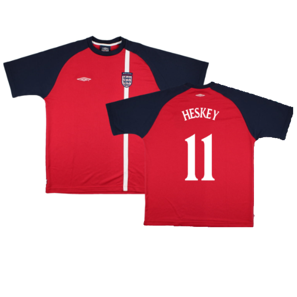 England 2001-03 Umbro Training Shirt (XL) (Excellent) (Heskey 11)_0