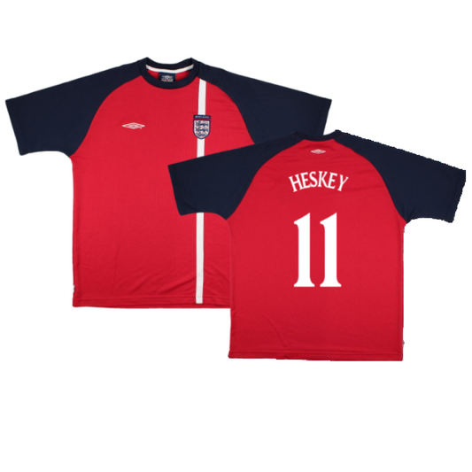 England 2001-03 Umbro Training Shirt (XL) (Excellent) (Heskey 11)_0