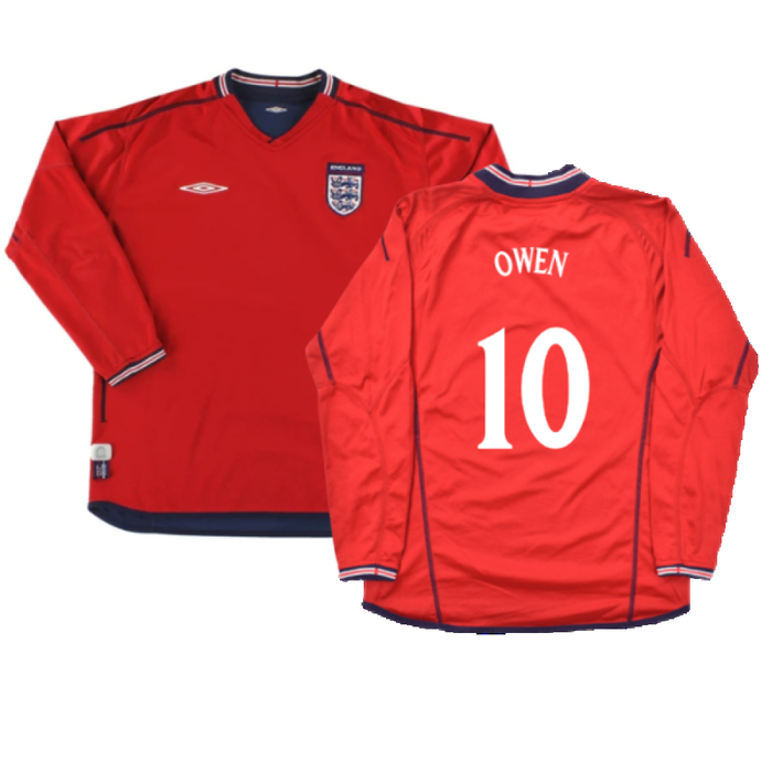 England 2002-04 Long Sleeve Away Shirt (L) (Very Good) (Owen 10)