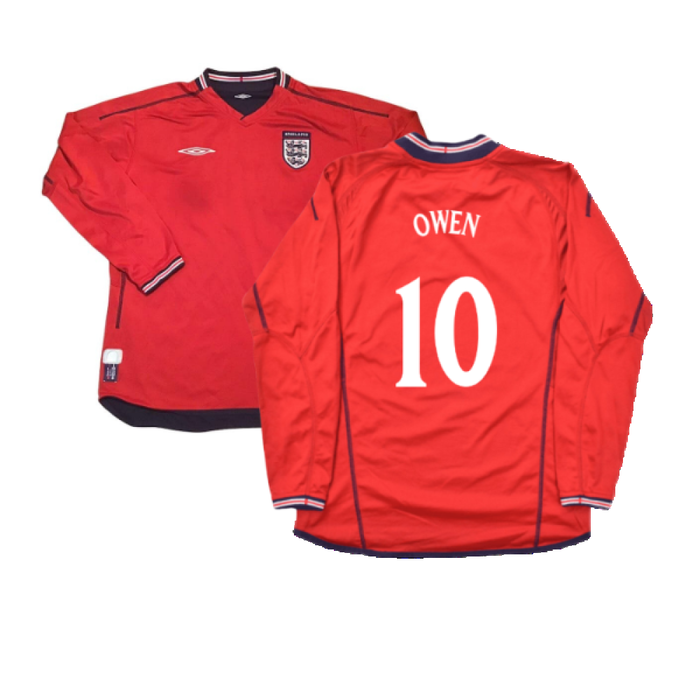 England 2002-04 Long Sleeve Away Shirt (S) (Excellent) (Owen 10)