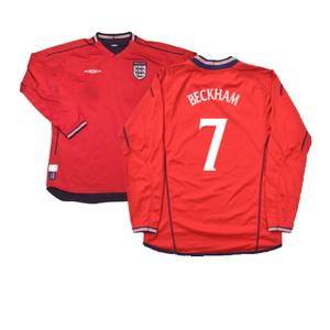 England 2002-04 Long Sleeve Away Shirt (XL) (Excellent) (Beckham 7)_0