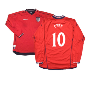 England 2002-04 Long Sleeve Away Shirt (XL) (Excellent) (Owen 10)_0