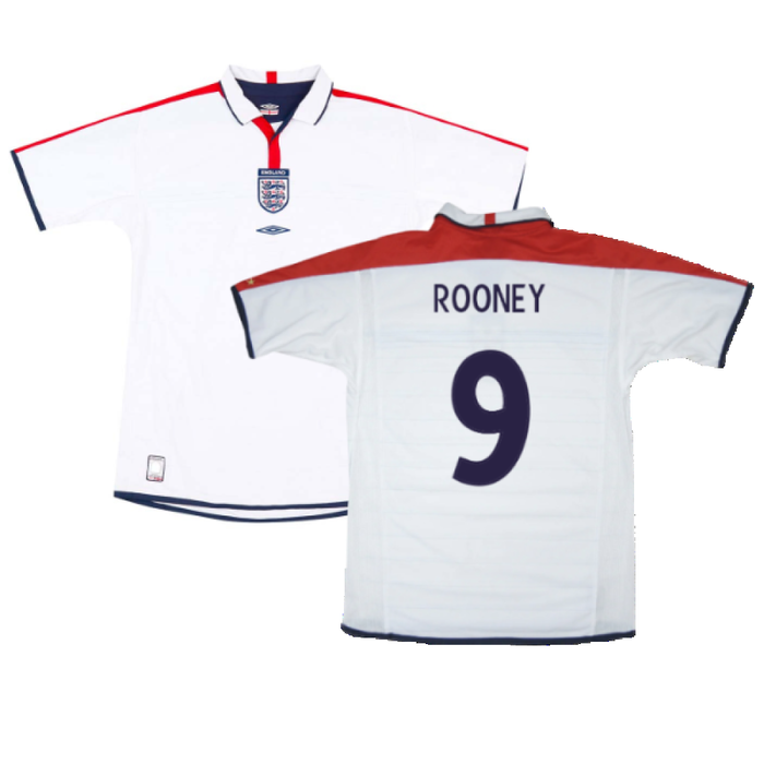 England 2003-05 Home Shirt (XXL) (Excellent) (ROONEY 9)