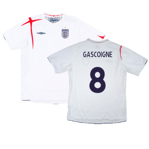 England 2005-07 Home Shirt (XL) (Good) (GASCOIGNE 8)_0