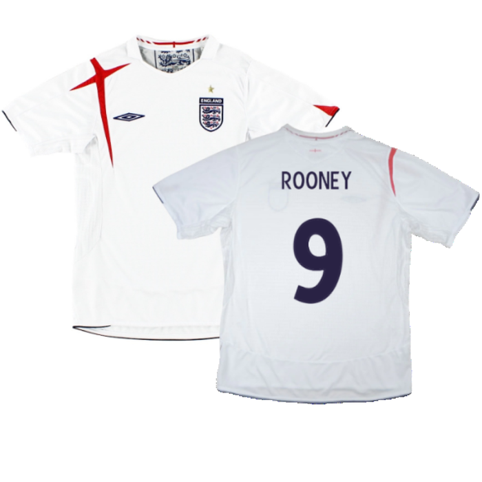 England 2005-2007 Home Shirt (M) (Excellent) (Excellent) (ROONEY 9)