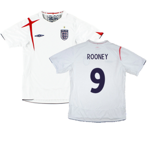 England 2005-2007 Home Shirt (XL) (Very Good) (ROONEY 9)_0