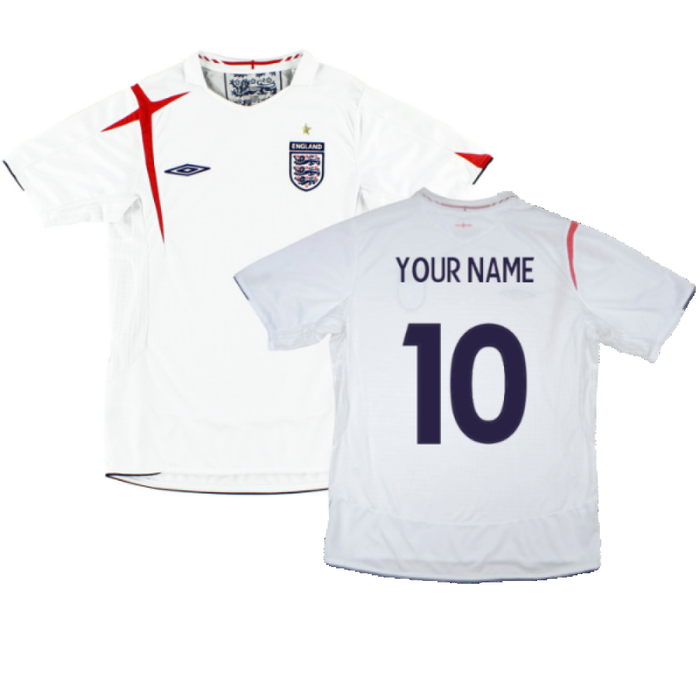 England 2005-2007 Home Shirt (XL) (Very Good) (Your Name)