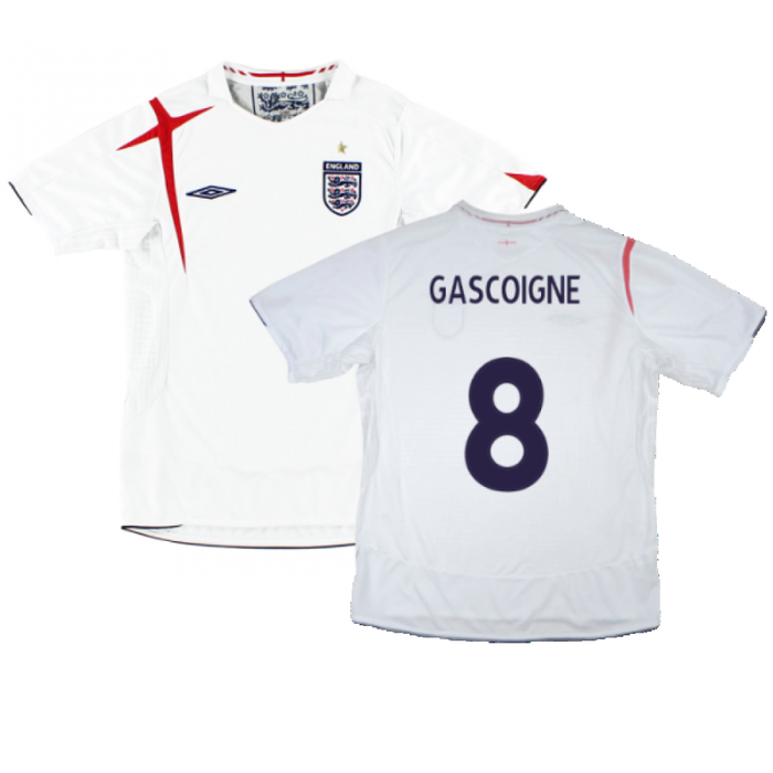 England 2006-08 Home Shirt (L) (Good) (GASCOIGNE 8)