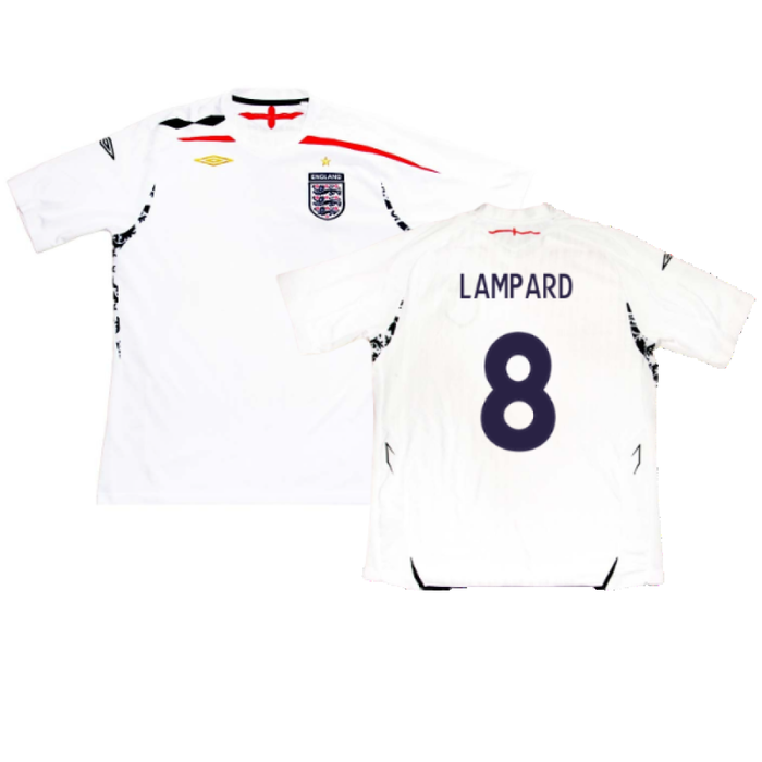 England 2007-09 Home Shirt (M) (Very Good) (LAMPARD 8)