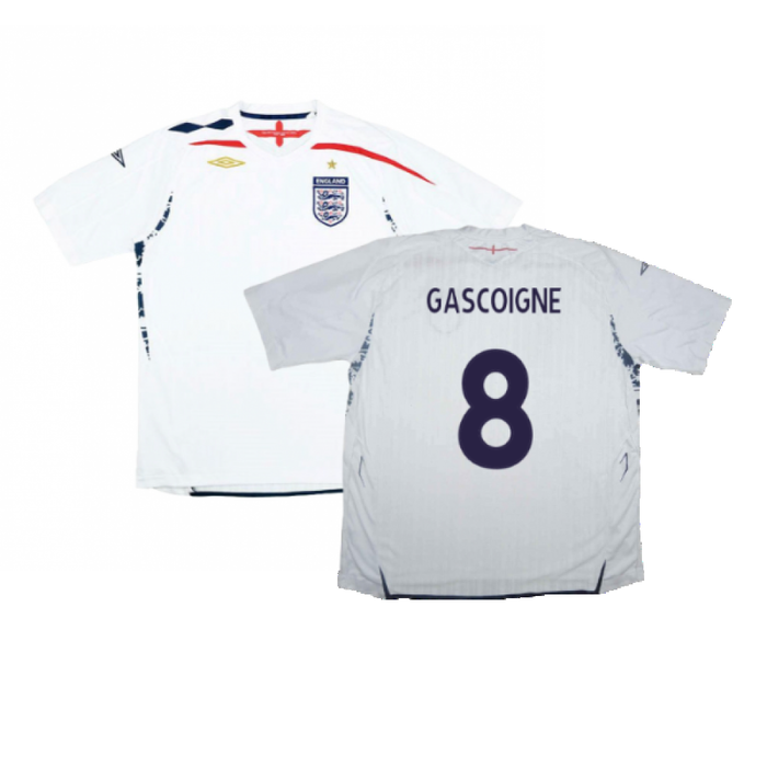 England 2007-09 Home Shirt (S) (Fair) (GASCOIGNE 8)