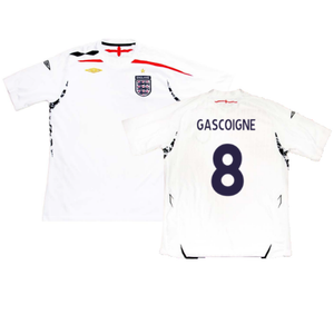 England 2007-09 Home Shirt (XL) (Excellent) (GASCOIGNE 8)_0