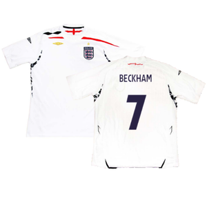 England 2007-09 Home Shirt (XL) (Good) (BECKHAM 7)_0