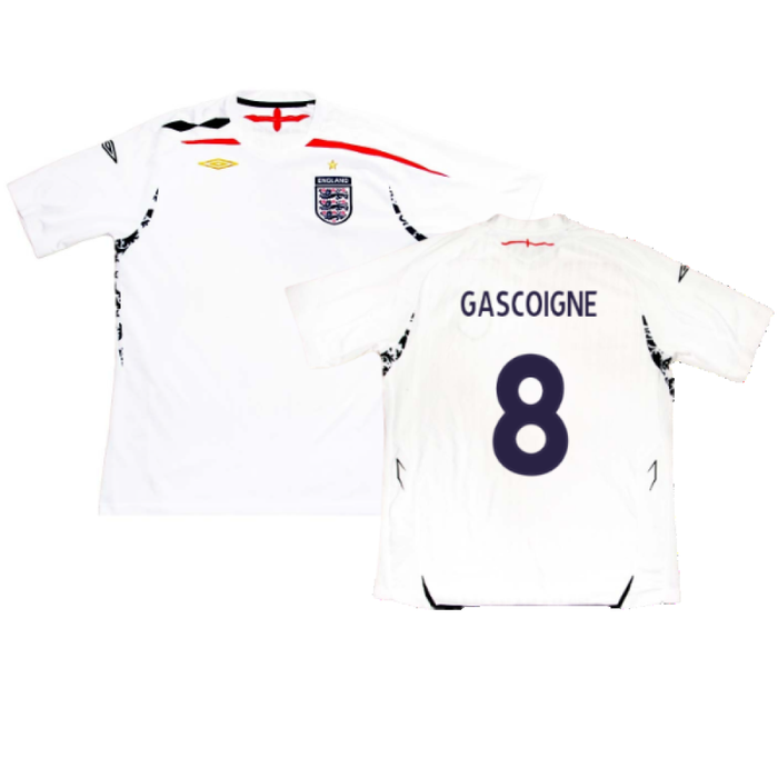 England 2007-09 Home Shirt (XXL) (Excellent) (GASCOIGNE 8)