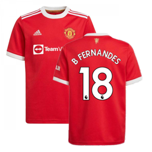 Man Utd 2021-2022 Home Shirt (Kids) (B FERNANDES 18)_0