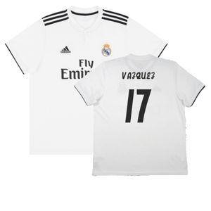 Real Madrid 2018-19 Home Shirt (S) (Very Good) (Vazquez 17)_0