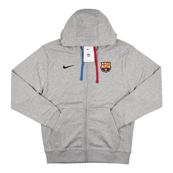 2022-2023 Barcelona Full Zip Fleece Hoodie (Grey)