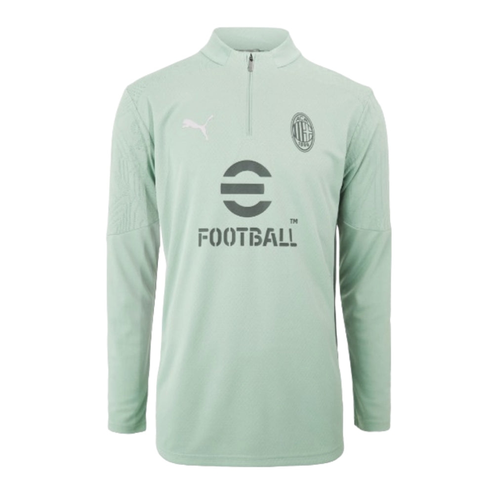 2024-2025 AC Milan Training 1/4 Zip Top (Green Fog)_0