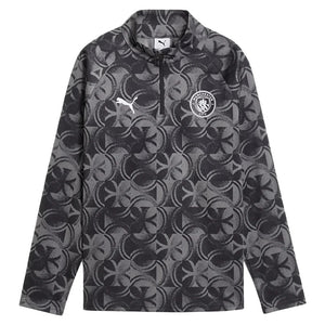2025-2026 Man City Warm Up 1/4 Zip Top (Black) - Kids_0