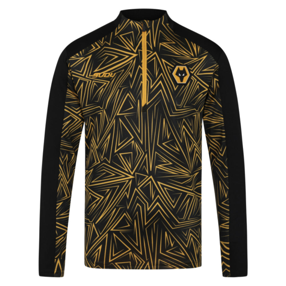 2025-2026 Wolves Home Pre-Match 1/4 Zip Top (Black)_0