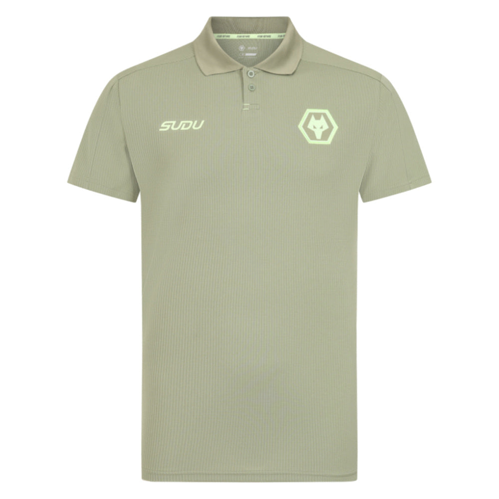 2025-2026 Wolves Players Travel Polo Shirt (Khaki)_0
