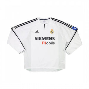 Real Madrid 2003-04 Home Long Sleeve Shirt (M) (Mint)_0