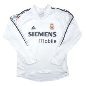 Real Madrid 2004-05 Long Sleeve Home Shirt (L) (Excellent)_0