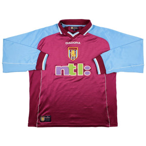 Aston Villa 2000-01 L/S Home Shirt (L) (Very Good)_0