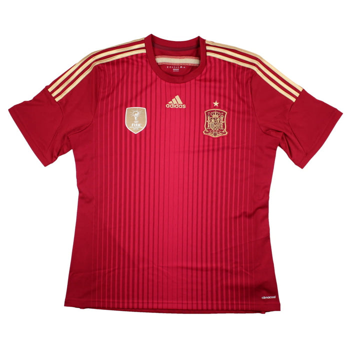 Spain 2014-2015 Home Shirt (World Cup Badge) (XL) (Excellent)
