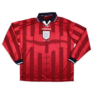 England 1997-1998 Away Long Sleeve Shirt (XL) (G NEVILLE 12) (Very Good)_2