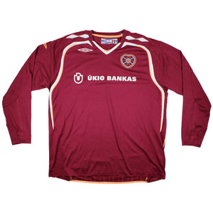 Hearts 2007-08 Long Sleeve Home Shirt (XXL) (Excellent)_0