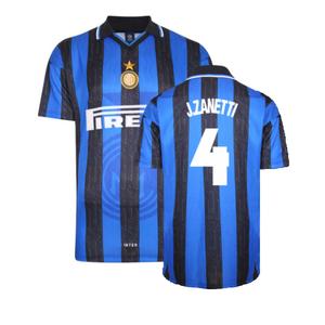 1998 Inter Milan Score Draw Home Shirt (M) (Excellent) (J.ZANETTI 4)_0