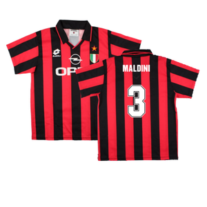 AC Milan 1994-95 Home Shirt (S) (MALDINI 3) (Excellent)_0