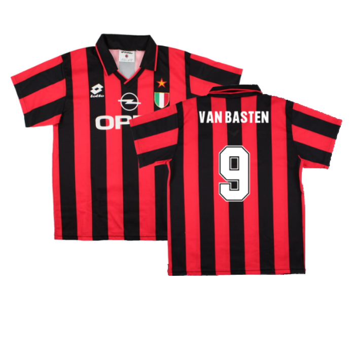 AC Milan 1994-95 Home Shirt (S) (VAN BASTEN 9) (Excellent)