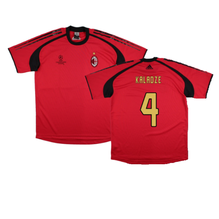 AC Milan 2004-05 Adidas Champions League Training Shirt (L) (Kaladze 4) (Very Good)