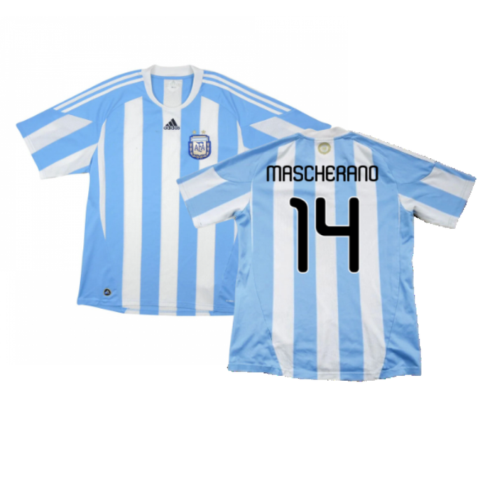 Argentina 2010-11 Home Shirt (Excellent) (Mascherano 14)