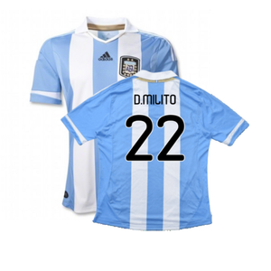 Argentina 2011-2012 Home Shirt (L) (Good) (D.Milito 22)_0