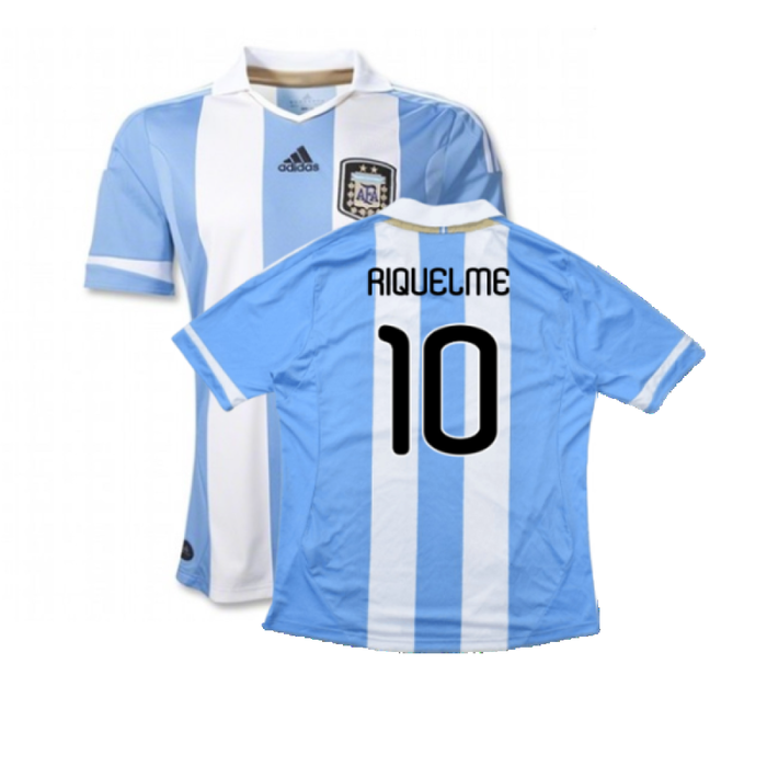 Argentina 2011-2012 Home Shirt (L) (Good) (RIQUELME 10)