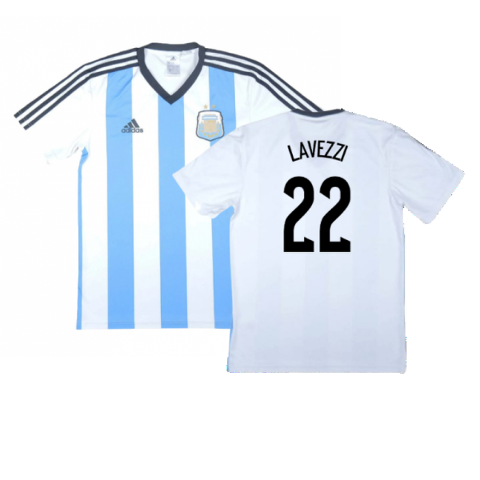 Argentina 2013-15 Basic Home Shirt (Very Good) (Lavezzi 22)