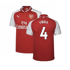 Arsenal 2017-18 Home Shirt (S) (Mint) (Vieira 4)_0